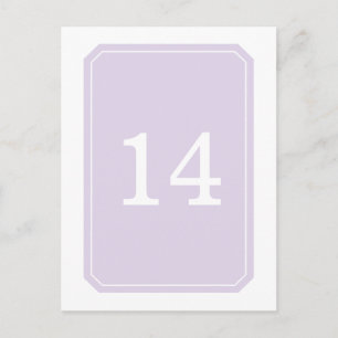 Purple Simply Elegant Table Number Postcard