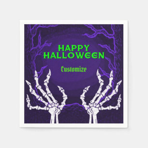 Purple Skeleton Hands Napkin