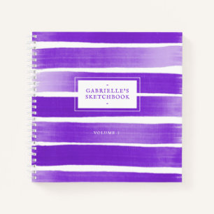 Purple Sketchbook Stripes Personalised Journal