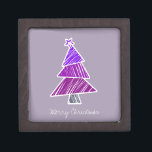 Purple Sketchy Christmas Tree Gift Box<br><div class="desc">Cute,  colourful pattern with scribbled christmas trees. Perfect Christmas gift.</div>