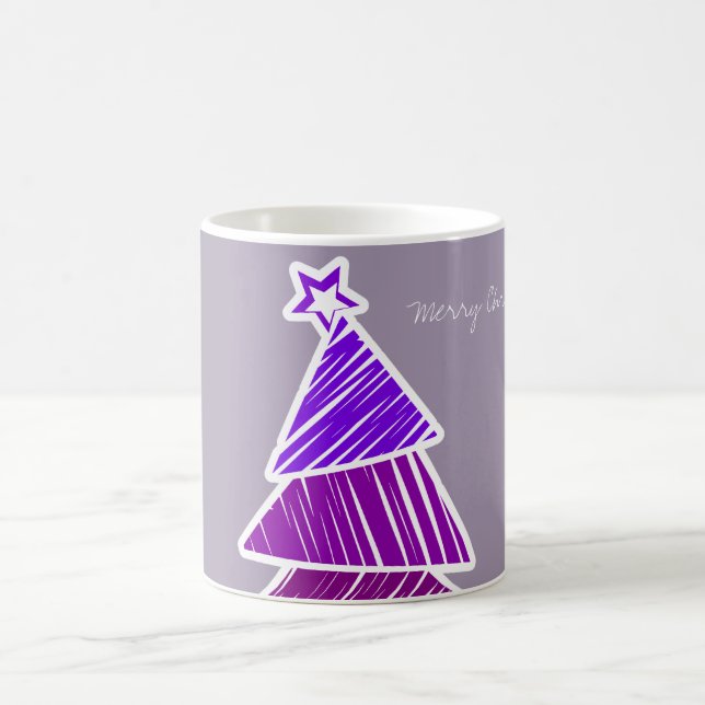 Purple Sketchy Christmas Tree Mug (Center)