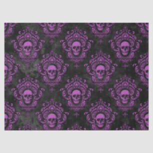 Purple Skull and Gothic Grey Decoupage Tissue Paper
