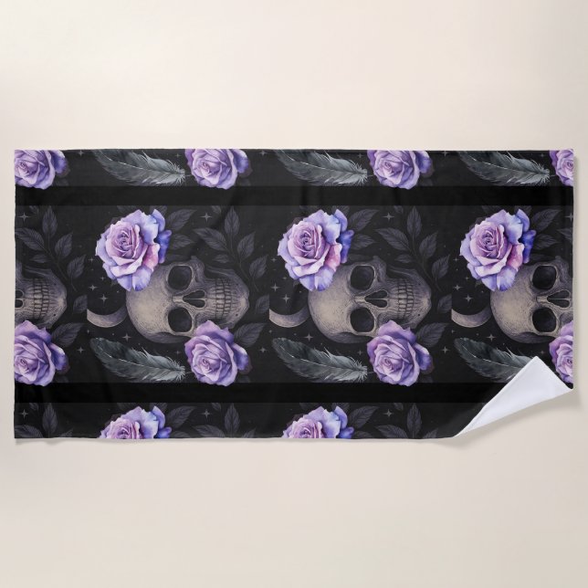 PURPLE SKULL BEACH TOWEL (Front)