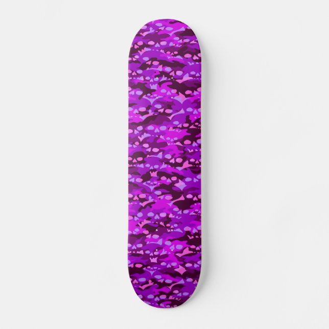 Purple Skull Camo Skateboard (Front)