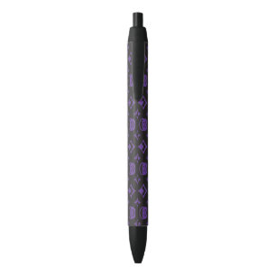 Purple Skull Fashion Pattern Black Ink Pen