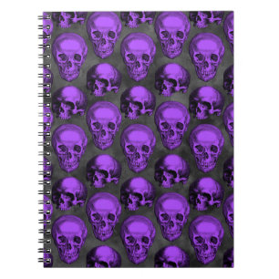 Purple Skull Floral Note book