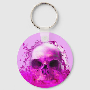 Purple Skull in Water Key Ring