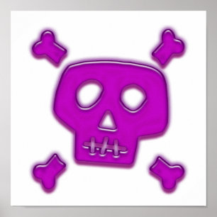 Purple Skull Poster