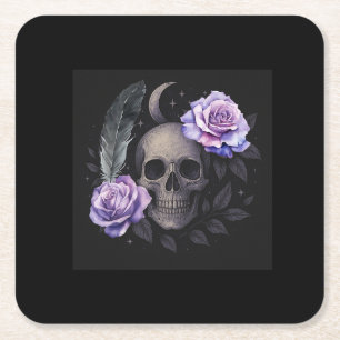 PURPLE SKULL SQUARE PAPER COASTER