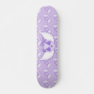 Purple Skull With Wings Skateboard