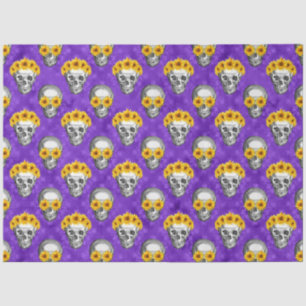 Purple Skulls and Sunflower Series Design 10 Tissue Paper