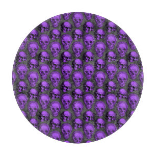 Purple Skulls and Sunflower Series Design 1 Cutting Board