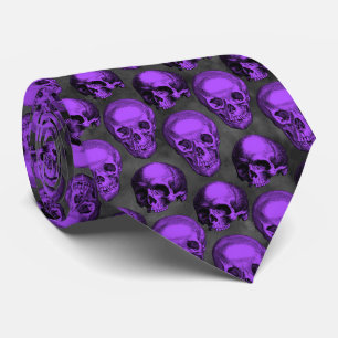 Purple Skulls and Sunflower Series Design 1  Tie