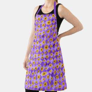 Purple Skulls and Sunflower Series Design 2 Apron