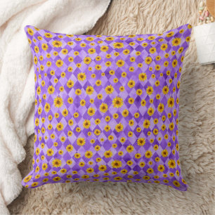 Purple Skulls and Sunflower Series Design 2 Cushion