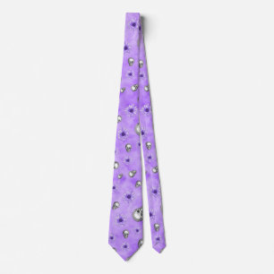 Purple Skulls and Sunflower Series Design 4 Tie