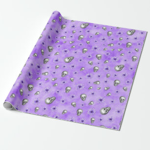 Purple Skulls and Sunflower Series Design 4 Wrapping Paper