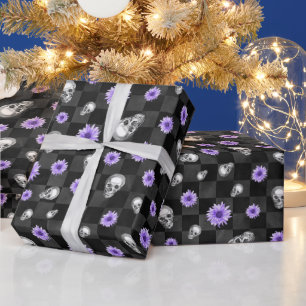 Purple Skulls and Sunflower Series Design 9 Wrapping Paper