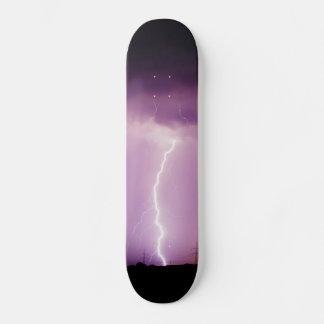 Purple Sky Lightning Storm Skateboard