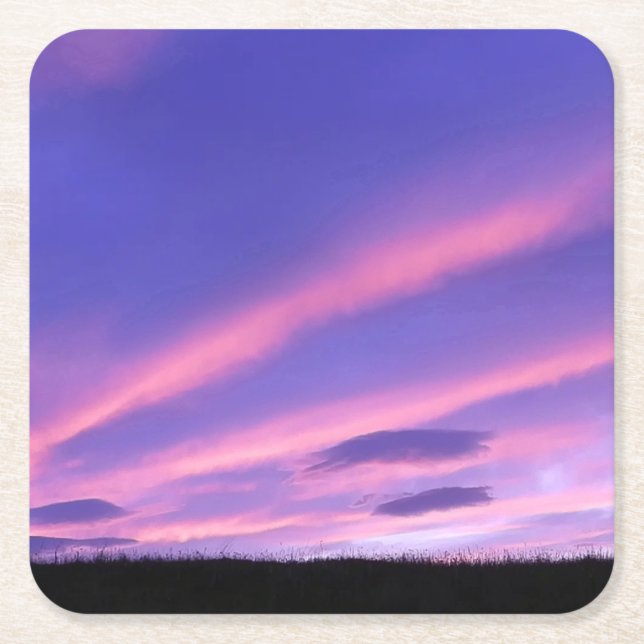Purple Sky Sunset Coaster (Front)