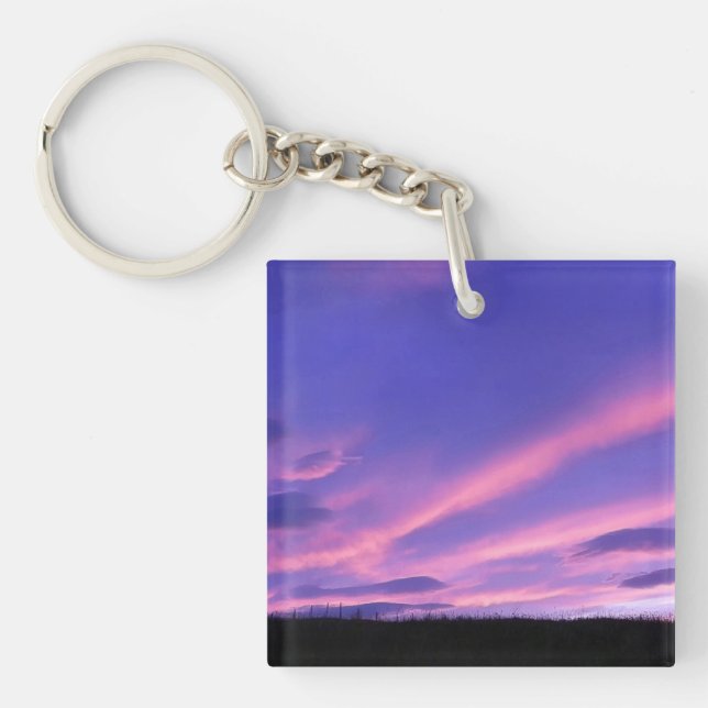 Purple Sky Sunset  Key Ring (Front)