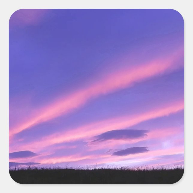 Purple Sky Sunset  Square Sticker (Front)