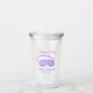 Purple Sleep Mask Bachelorette Slumber Party Acrylic Tumbler