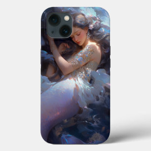 Purple Sleeping Mermaid Fantasy Art iPhone 13 Case