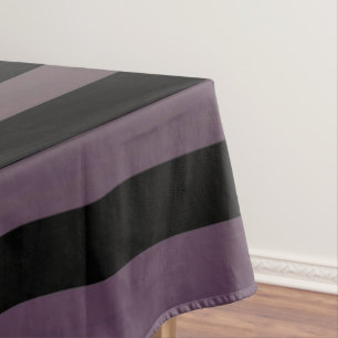 Purple/slight green Black stripe table cloth