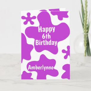 Purple Slime 6th Birthday Card