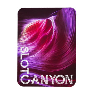 Purple Slot Canyon White Text or Your Photo & Text Magnet