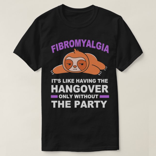 Purple Sloth Funny Fibromyalgia Nap T-Shirt (Design Front)