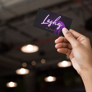 Purple Smoke Neon Lashes Business Card