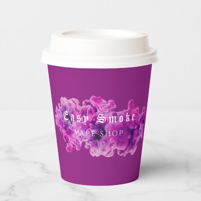 Purple Smoke Vape Shop Business Paper Cups (Front)