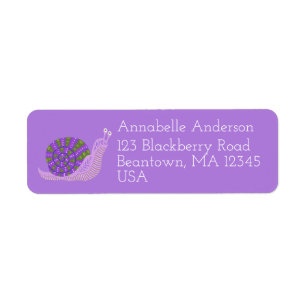 Purple Snail Mail Return Address Label