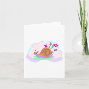 Purple Snail with Flower Shell Card