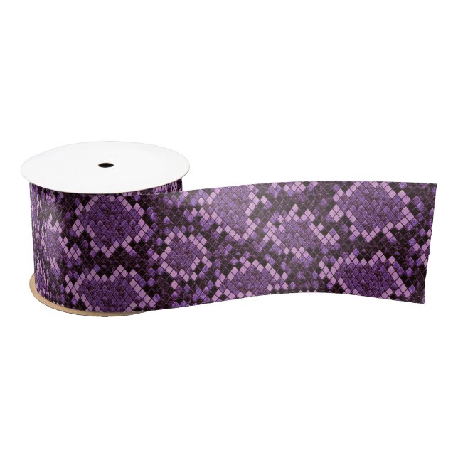 Purple Snake Print Satin Ribbon (Spool)
