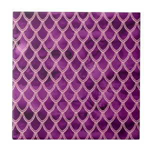 Purple Snake Serpent Reptile Pattern Ceramic Tile