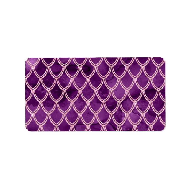 Purple Snake Serpent Reptile Pattern Label (Front)