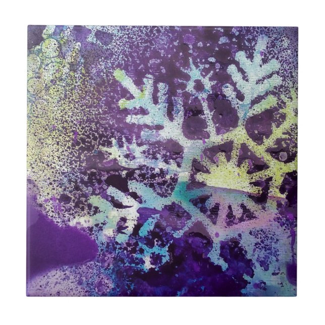Purple Snow Ceramic Tile (Front)