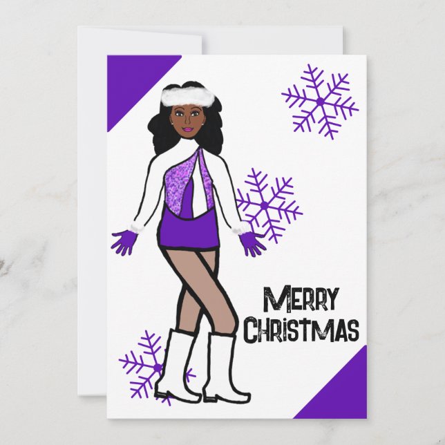 Purple Snow Dancer Holiday Card (Front)