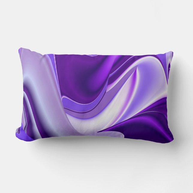 Purple Snow Dream , Abstract Fantasy Rainbow-Art Lumbar Cushion (Front)
