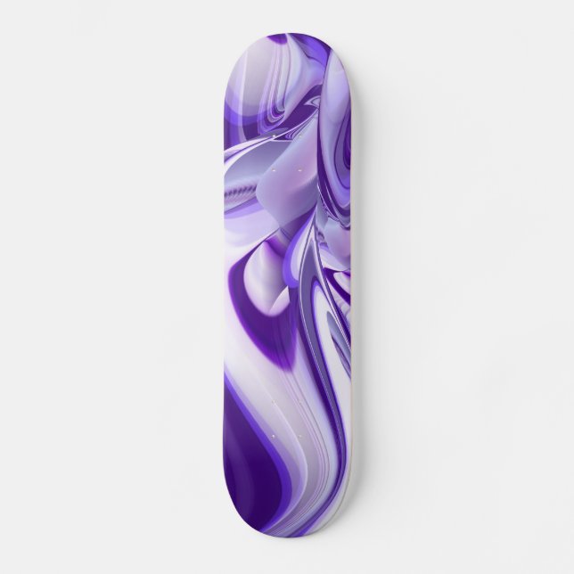 Purple Snow Dream , Abstract Fantasy Rainbow-Art Skateboard (Front)