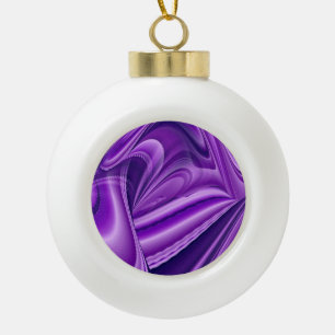 Purple Snow-Flower Dream Ceramic Ball Christmas Ornament