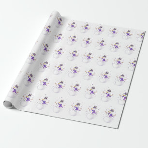 Purple Snow Lady wrapping paper