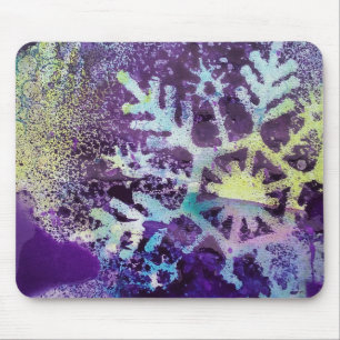 Purple Snow Mouse Pad