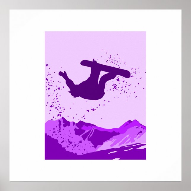 Purple Snowboard Logo Poster (Front)