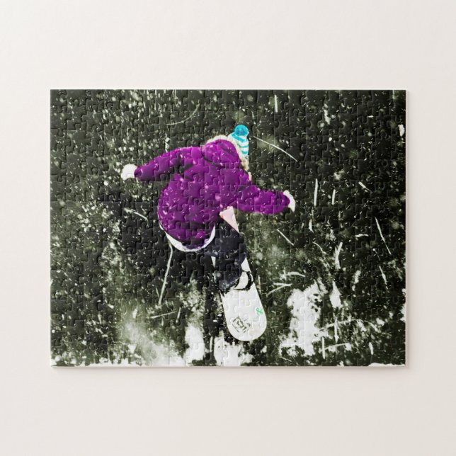 Purple Snowboarder Jigsaw Puzzle (Horizontal)