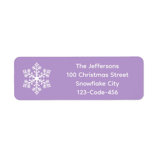 Purple Snowflake Address Labels (Front)