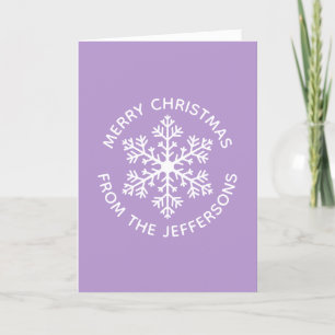 Purple Snowflake Christmas Card